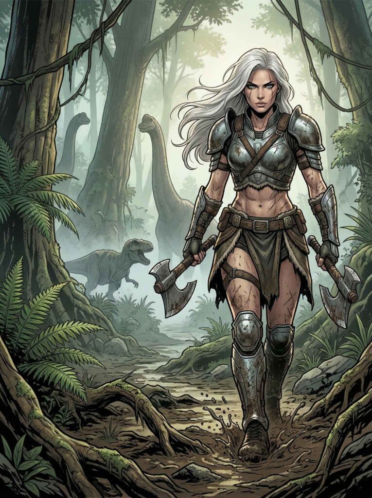 Bellatrix warrior Imperium Saga female sci fi jungle fighter futuristic fantasy character